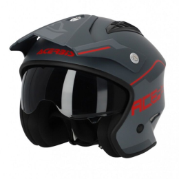 Casco trial Acerbis Jet Aria Gris - rojo