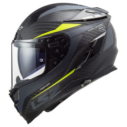 Casco Integral LS2 FF327 Challenger CT2 Drone carbono mate-amarillo flúor