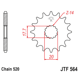 Piñon de acero Gas Gas EC 125 01-16 / Yamaha YZ 125 87-04 Z-15 JT Sprockets