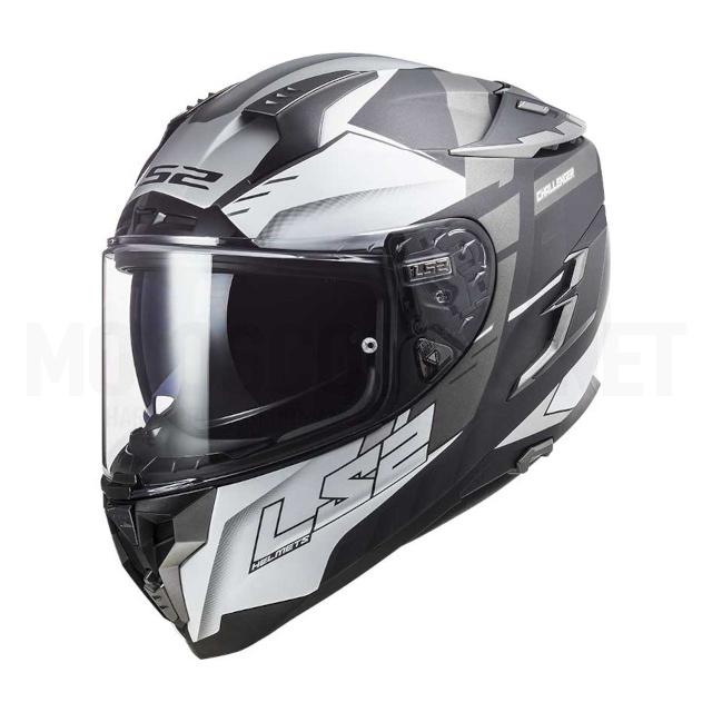 Casco Integral LS2 FF327 Challenger Allert Titanio Mate / Plata