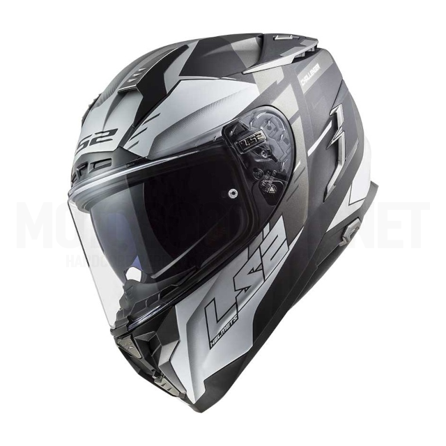 Casco Integral LS2 FF327 Challenger Allert Titanio Mate / Plata