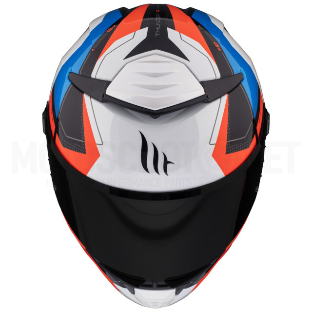 A-1308802000 Casco MT Helmets Thunder 4 SV Valiant Blanco Perla/Rojo/Azul Brillo