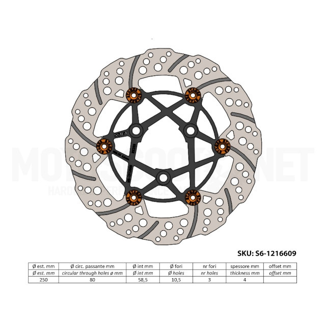 Disco de freno Delantero Yamaha Aerox/Jog Stage6 R/T MK2 250mm flotante