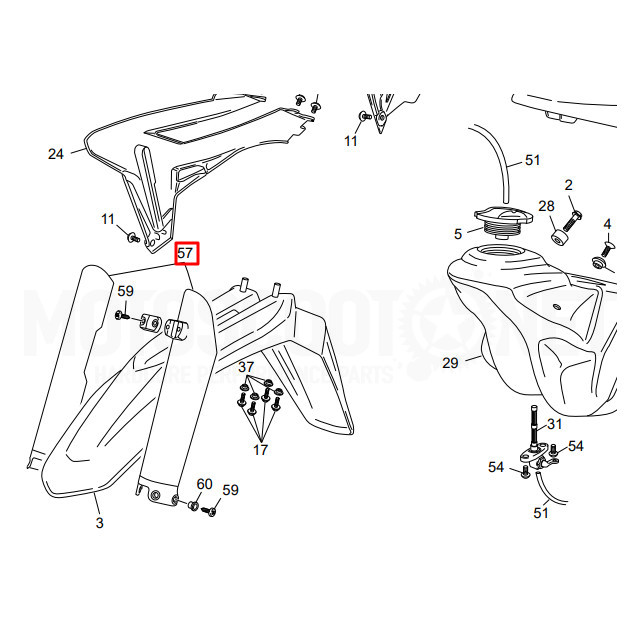 Protector de horquilla invertida original Sherco SM-R / SE-R Negro Sku:SH-0355 /s/h/sh-0355_2.jpg