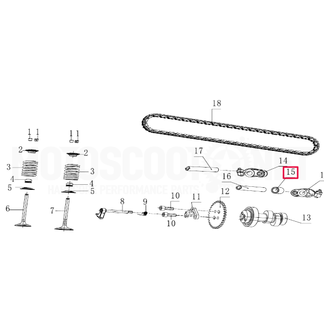 Balancim/bucha do eixo motor Pitbike 190 Zongshen