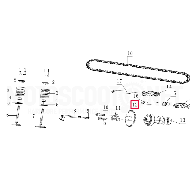 Coroa de distribuição motor Pitbike 190 Zongshen