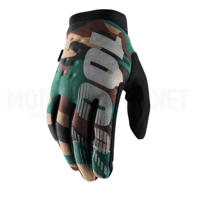 10016-061-11 Guantes Motocross Invierno 100% Brisker Camo/Negro - Talla M