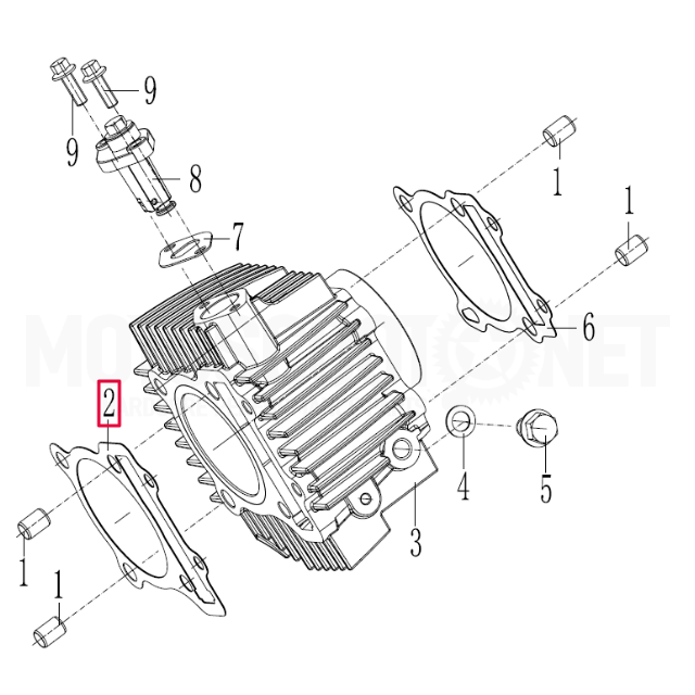 Junta da cabeça do cilindro Motor de Pitbike 190 Zongshen