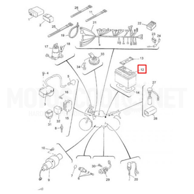 4BAH2-13100-00 Tirante sujeción batería Yamaha TZR 50