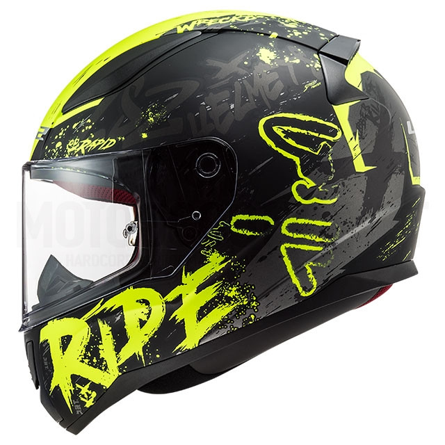 Capacete integral LS2 FF353 Rapid Naughty preto amarelo mate