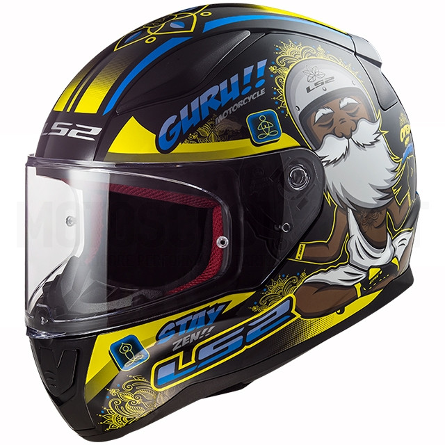 LS2 FF353 Capacete integral Rapid Buddha preto-azul-amarelo