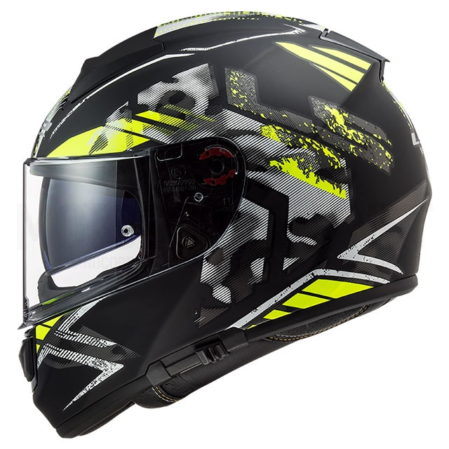 LS2 FF397 Vetor FT2 Capacete integral Strencil preto-amarelo mate