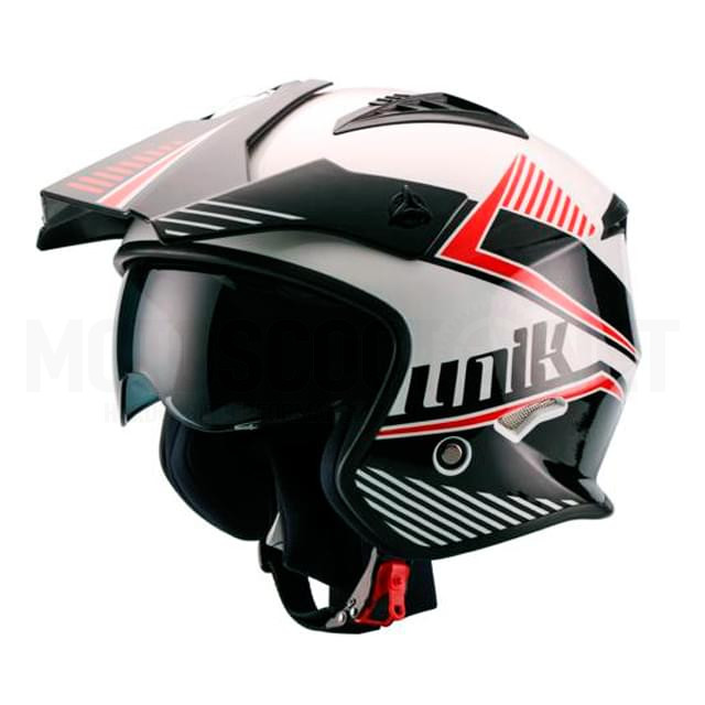 Casco Trial Unik CT-07 con gafas Blanco/Negro ref:A-H0TX01190