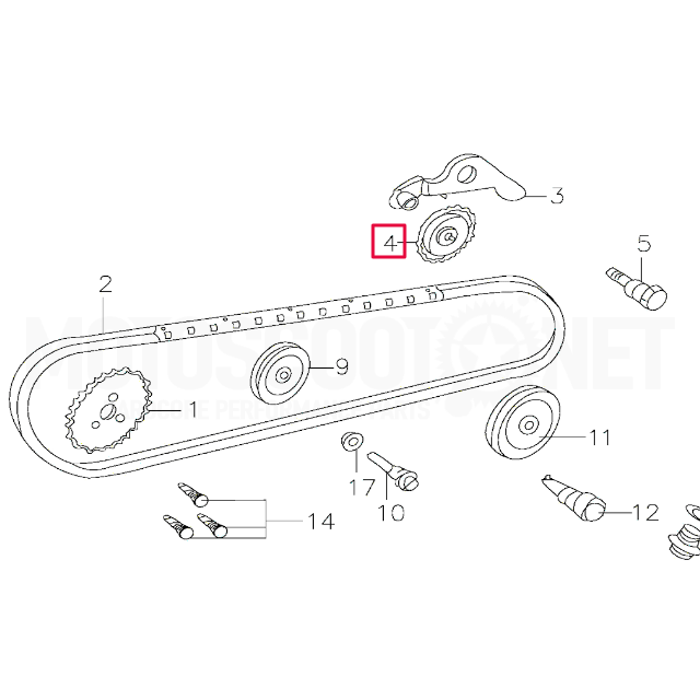 Rolo tensor da corrente de distribuição Motor Pitbike 150-3/E 150-5 YX