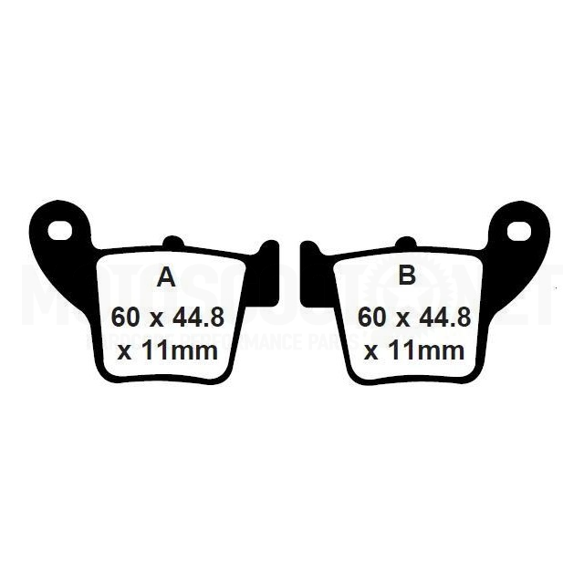 Pastilhas de travão traseiras Honda CR 125/250 R 02-07 EBC - carbono