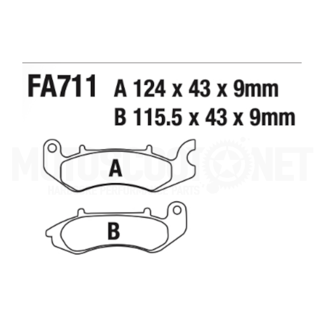 Pastilhas de travão dianteiras Benelli BN / TNT 125 18-22 EBC - orgânicas