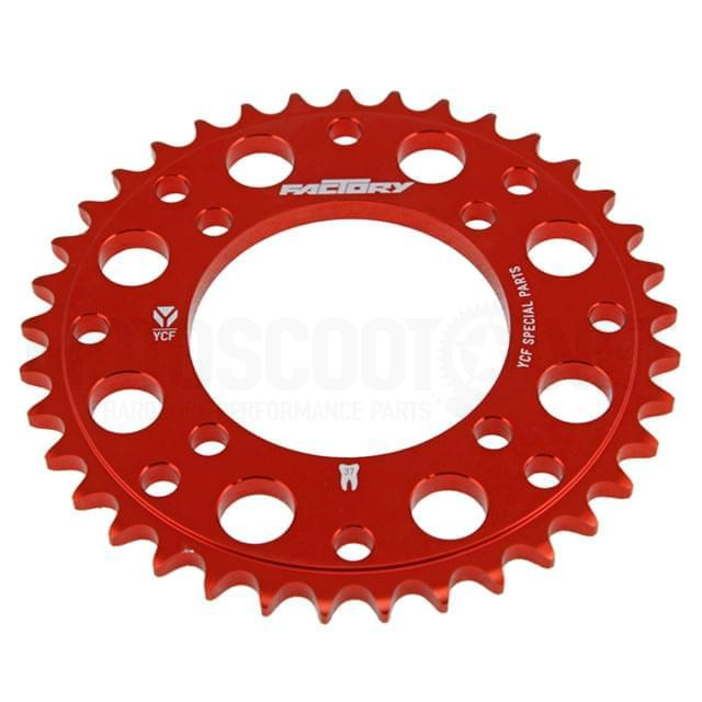 Roda de coroa em alumínio CNC 420-37D, vermelha