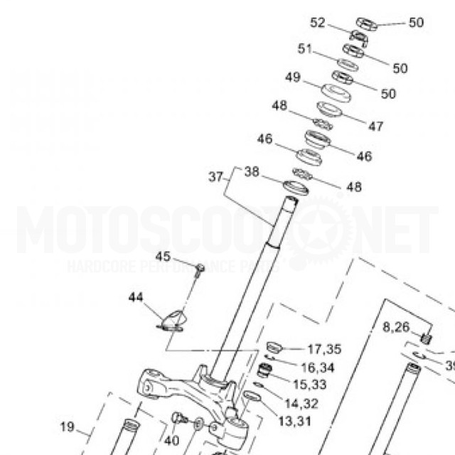 Rolo de esferas do rolamento de direção inferior/superior Yamaha Jog R/RR >2003