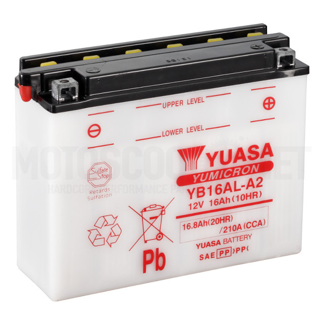 YB16AL-A2 Bateria combipack Yuasa com eletrólito