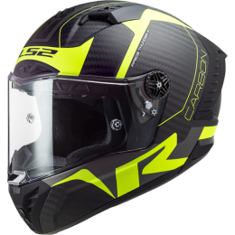 Capacete integral LS2 FF805 Thunder Racing 1 amarelo carbono-flúor mate