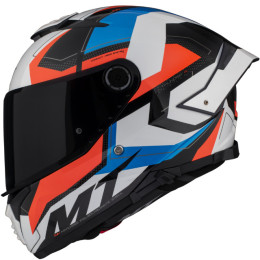 Capacete MT Helmets Thunder 4 SV Valiant pérola branco-vermelho-vermelho-azul brilhante