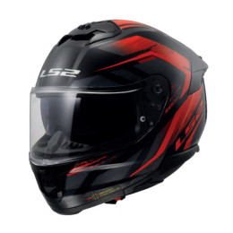 Capacete integral LS2 para homem FF808 Stream II Fury preto-vermelho