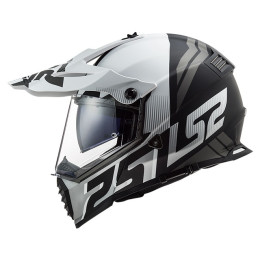 Capacete de cross country LS2 MX436 Pioneer EVO Evolve Preto Mate Branco