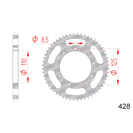 Jogo de rodas dentadas Sherco SM-RS 50 passo 428 Afam