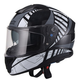 Capacete integral Unik CFI-19 branco-preto-cinzento