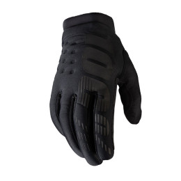 Luvas de Motocross de inverno para crianças 100% Brisker preto-preto