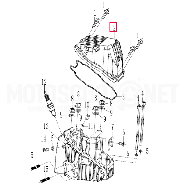 Rocker arm covers Pitbike engine 190 Zongshen Sku:100056258-0002 /1/0/100056258-0002.png