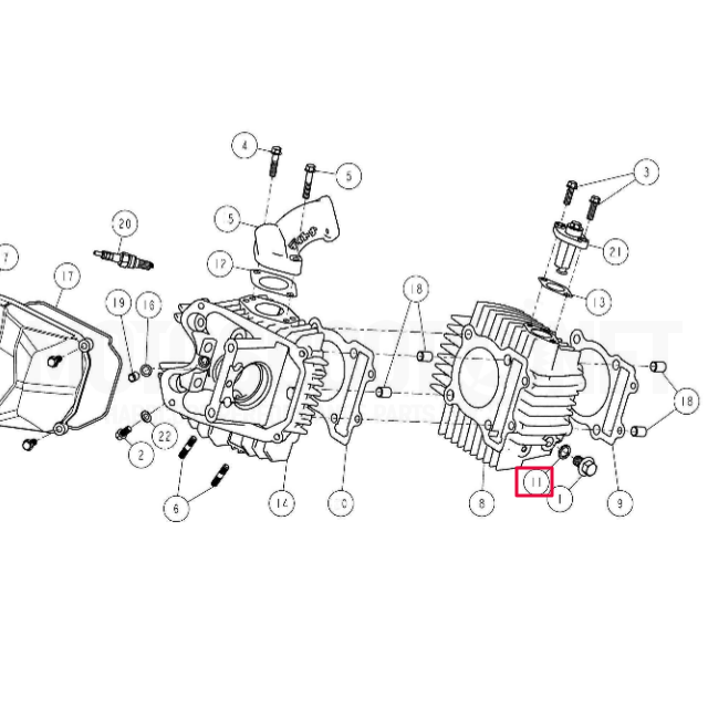 Arandela tapón cilindro Pitbike motor Daytona Anima