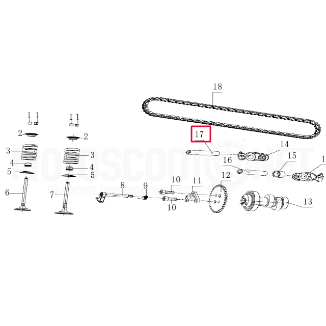 Pitbike intake rocker arm pin shaft engine 190 Zongshen