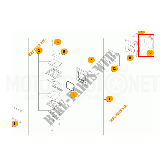 Clamps 54/09 nozzle KTM