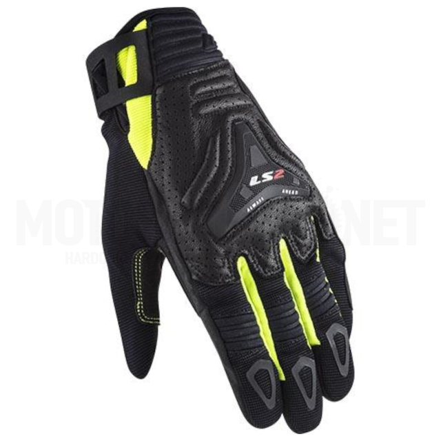 LS2 Men's All Terrain Gloves black-fluor yellow