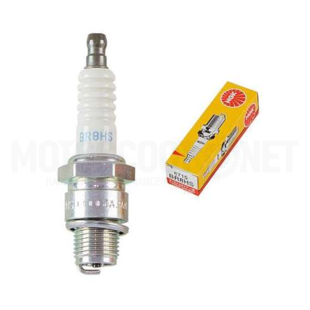 Spark plug NGK short thread BR8HS W3AC / 6715 interference suppression / non-detachable terminals