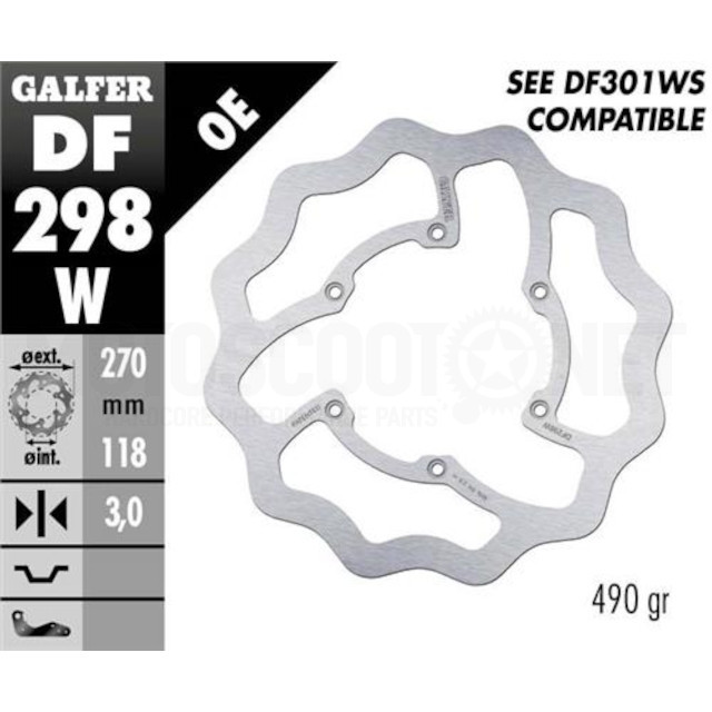 Front brake disc Wave Yamaha YZ / YZ-F 125-250-450 >2016 Galfer