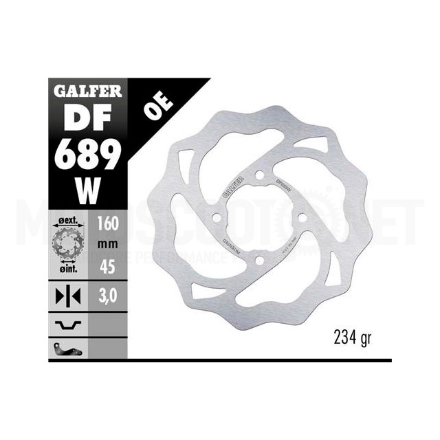 Rear brake disc Wave KTM SX 65 >2004 Galfer