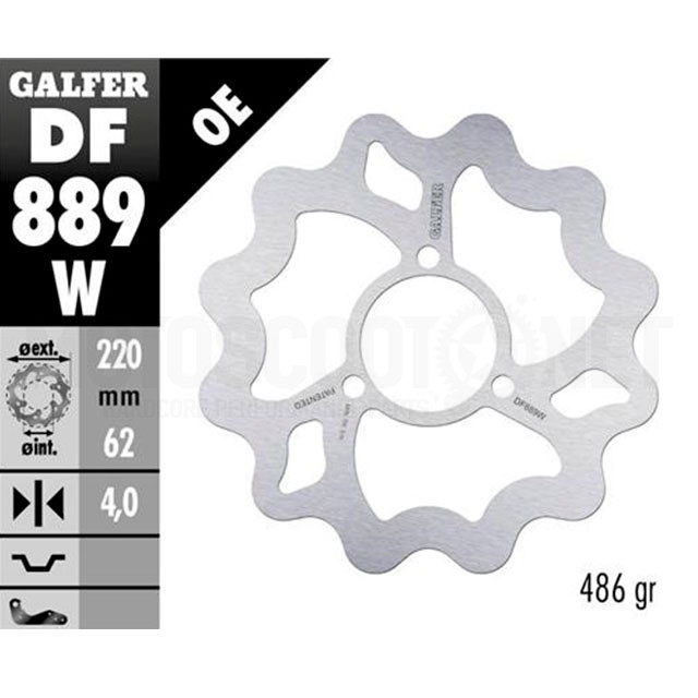 Rear Brake Disc Wave HM CRE Baja >2009 Galfer