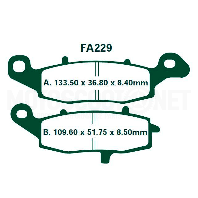 Kawasaki ER-6F EBC semi-synchronised front brake pads