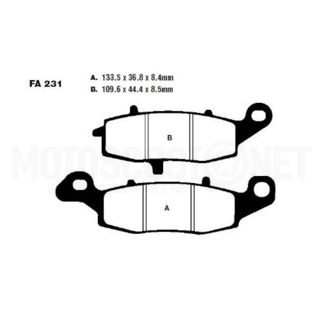 Front brake pads Suzuki DL V-Strom 650 >2004 EBC HH - Sintered