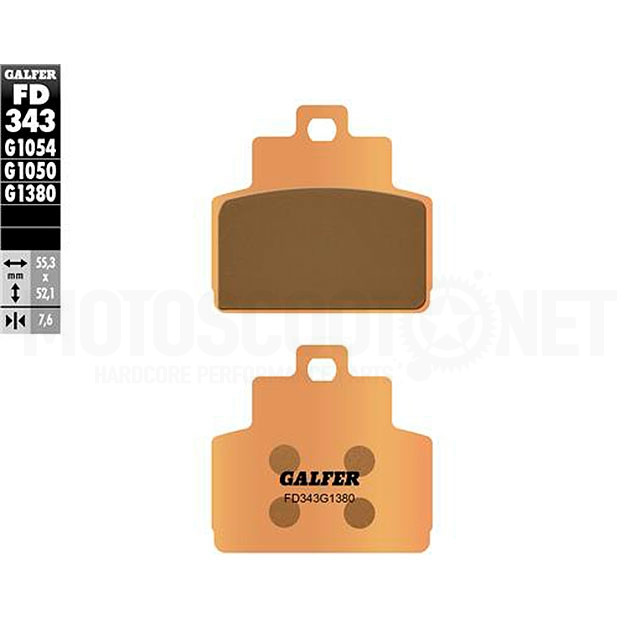 Rear brake pads Piaggio X10 125/350/500 >2012 Galfer - Sintered