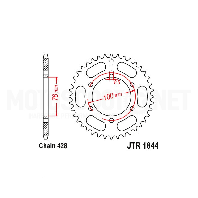 Corona Yamaha Z-48 428 acero JT Sprockets ref: JTR1844.48