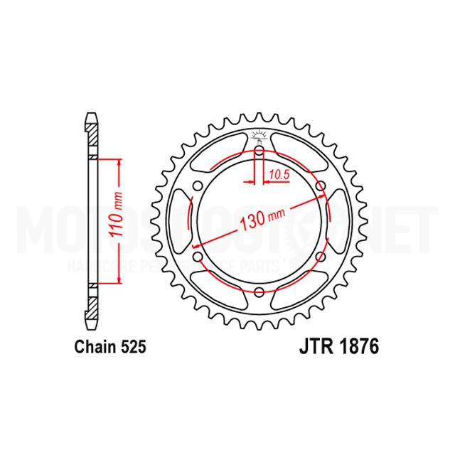 Corona Suzuki Yamaha Z-45 525 Acero JT Sprockets ref: JTR1876.45