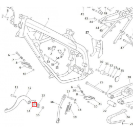 Brake pedal spacer gasket Rieju MRT 50-125 / Marathon 125 / Tango 125-250