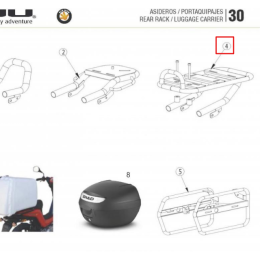 Rieju Bye Bike top case support 365x200mm