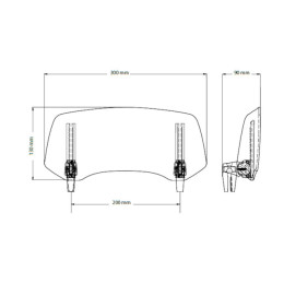 Puig clip-on touring multi-adjustable visor 300x130mm