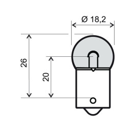 Flashing bulb BA15S 12V 10W RMS