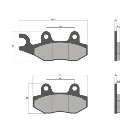 Brake pads Kymco Agility / People S 50/125/150cc euro 4 Malossi - organic