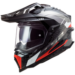 LS2 MX701 Explorer Frontier carbon-titanium-red cross country helmet